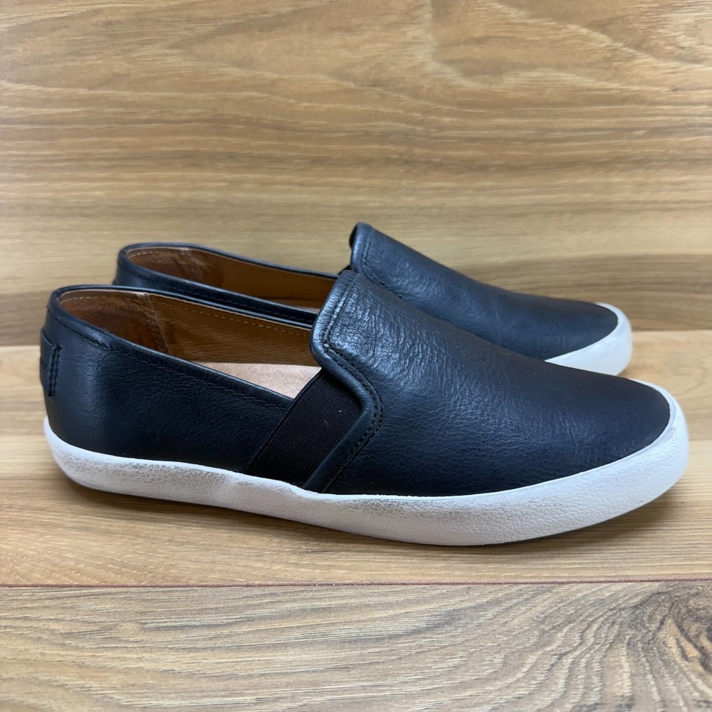 Frye Dylan Black Leather Slip On Womens 7 M Low Top Sneakers